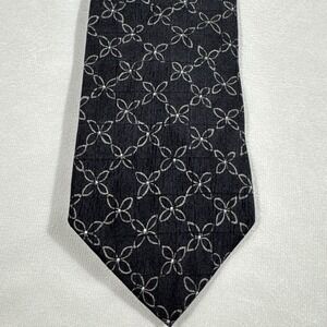 HUGO BOSS Men's 100% Silk Necktie Classic ITALY 61 x 3.5 FLORAL‎ Black/Multi EUC